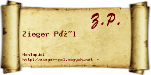 Zieger Pál névjegykártya